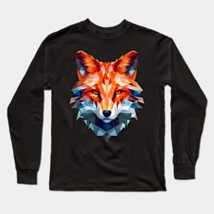 Geometric fox head in triangle look Long Sleeve T-Shirt